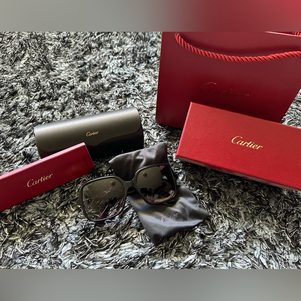 Cartier Women's Black Gradient Oversized Sunglasses